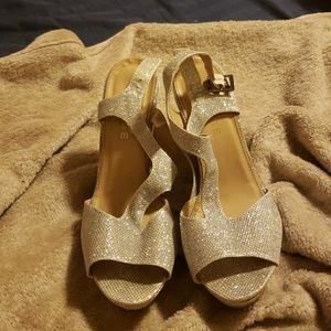 Sparkly Silver Wedges